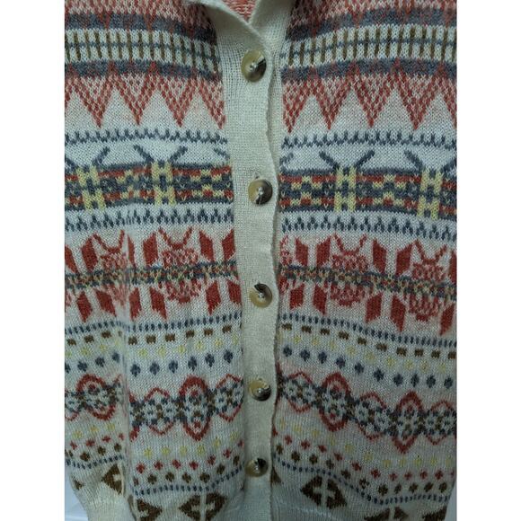 Cardigan Sweater Grandmacore Shabby Chic Ugly Christmas Holiday Party Button Up - Picture 2 of 15